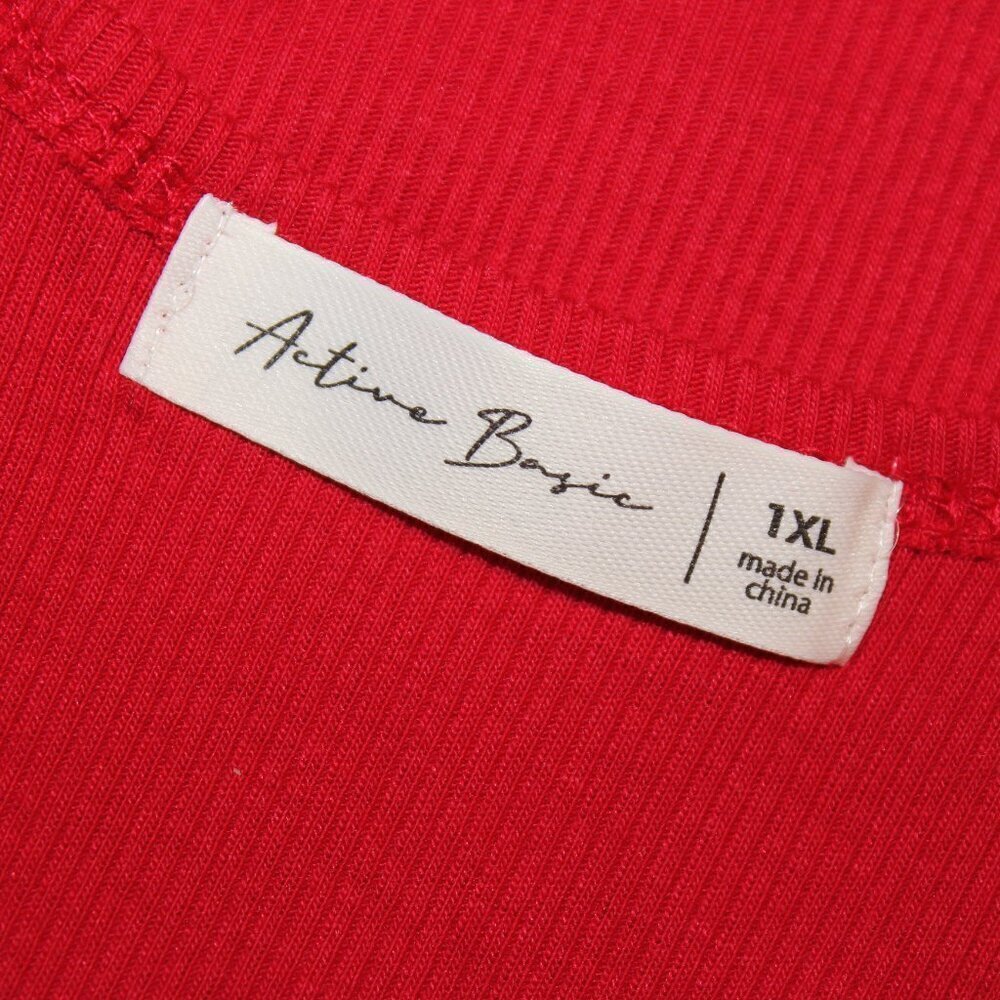 Plus Size Racerback Ribbed Stretch Tank Top in Red - Picture 4 of 7